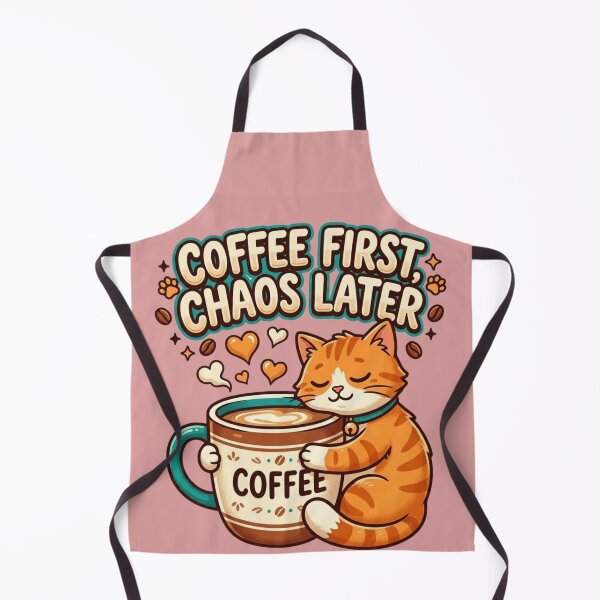 Item preview, Coffee First Chaos Later – Sleepy Cat Coffee Lover designed and sold by RajDeals.