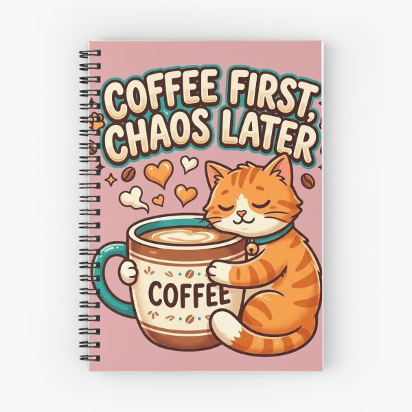 Item preview, Coffee First Chaos Later – Sleepy Cat Coffee Lover designed and sold by RajDeals.