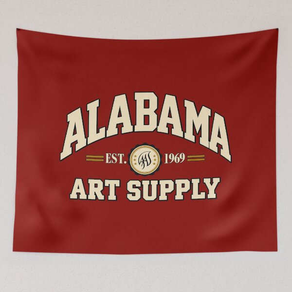 Item preview, Alabama Art Supply collegiate-style logo in cream designed and sold by Elizabeth Ragona.