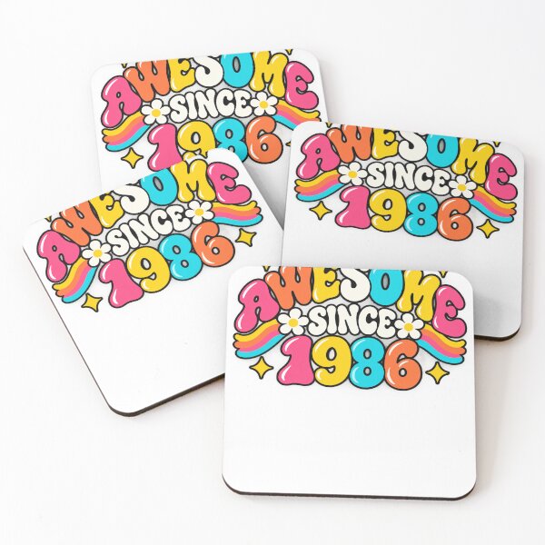 Item preview, Awesome Since 1986 Birthday Born Vintage Retro designed and sold by drawwiika+44.