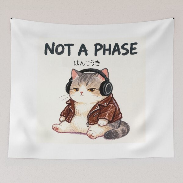 Item preview, Rebel Cat / Hankouki - Funny Japanese Punk Teen Cat designed and sold by nori0711.