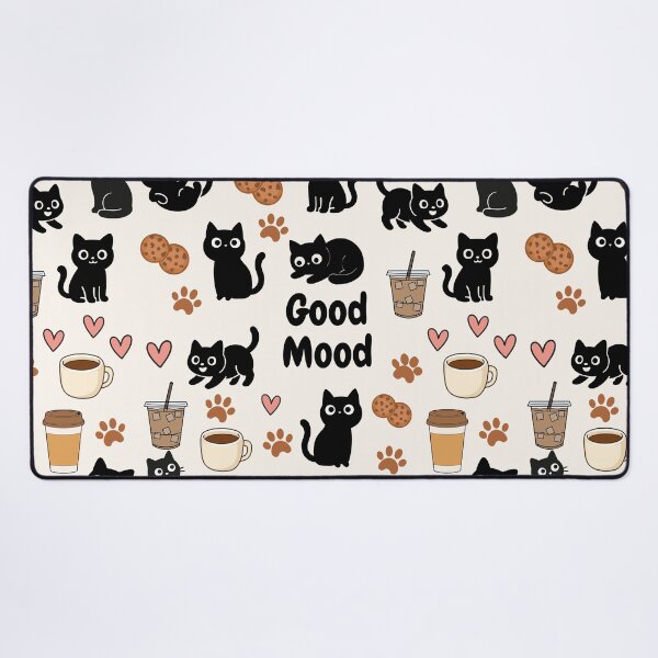 Item preview, "Good Mood" Black Cat & Coffee designed and sold by Flare-shiningray.