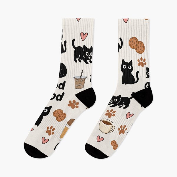 Item preview,  "Good Mood" Black Cat & Coffee designed and sold by Flare-shiningray.