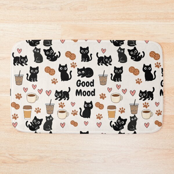 Item preview,  "Good Mood" Black Cat & Coffee designed and sold by Flare-shiningray.