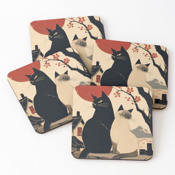 Item preview, Japanese Style Cats designed and sold by Mooncalf Market.