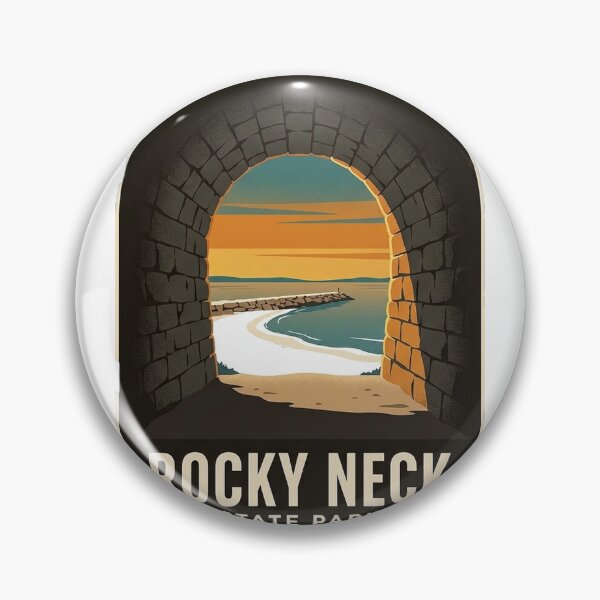 Item preview, Rocky Neck State Park Connecticut Tunnel Beach Vintage WPA Sticker designed and sold by DetourDgn.