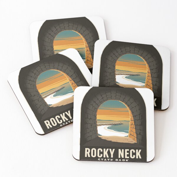 Item preview, Rocky Neck State Park Connecticut Tunnel Beach Vintage WPA Sticker designed and sold by DetourDgn.