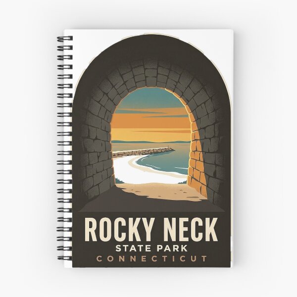 Item preview, Rocky Neck State Park Connecticut Tunnel Beach Vintage WPA Sticker designed and sold by DetourDgn.