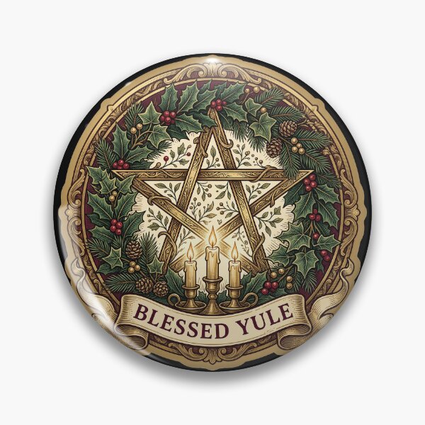 Item preview, Blessed Yule Wreath — Pentacle Pagan Christmas designed and sold by TheCalmEdit.