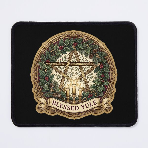 Item preview, Blessed Yule Wreath — Pentacle Pagan Christmas designed and sold by TheCalmEdit.