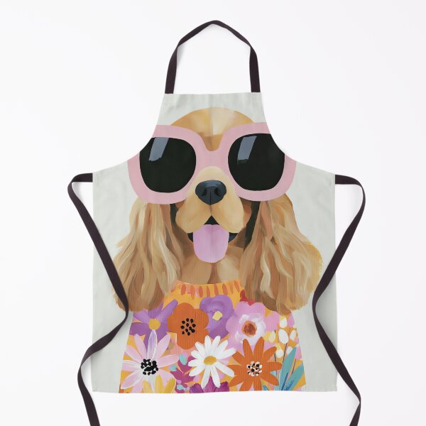 Item preview, Cocker Spaniel with Pink Glasses and Flowers designed and sold by NF Designs Studio DTF.