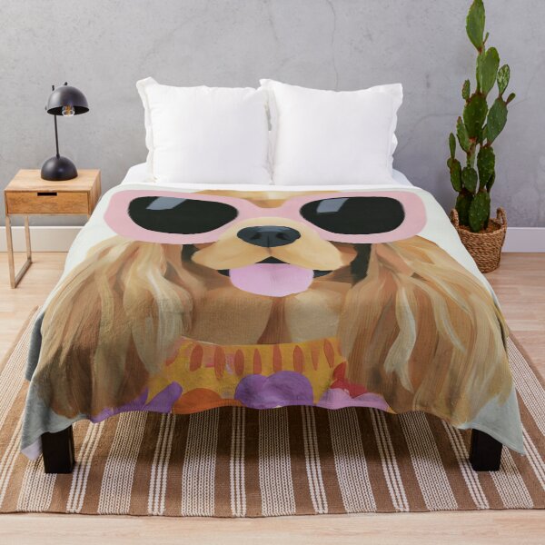 Item preview, Cocker Spaniel with Pink Glasses and Flowers designed and sold by NF Designs Studio DTF.