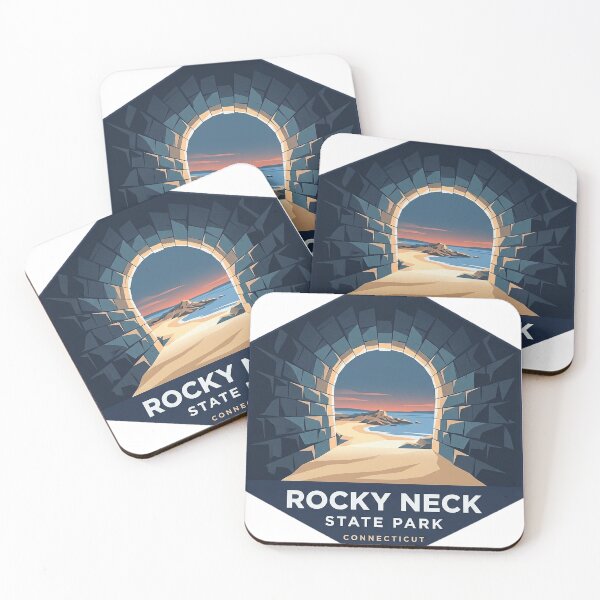 Item preview, Rocky Neck State Park CT Tunnel View Modern Retro Hexagon Sticker designed and sold by DetourDgn.
