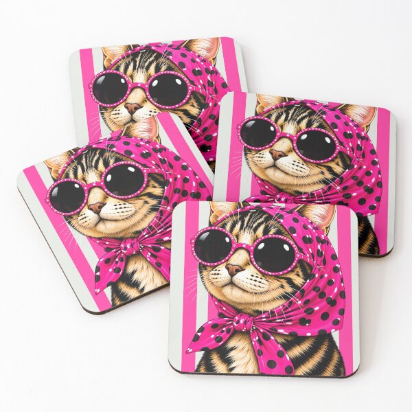 Item preview, Tabby Cat with Pink Polka Dot Scarf designed and sold by NF Designs Studio DTF.