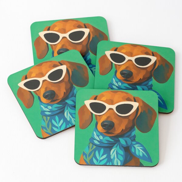 Item preview, Dachshund with Blue Bandana and Glasses designed and sold by NF Designs Studio DTF.