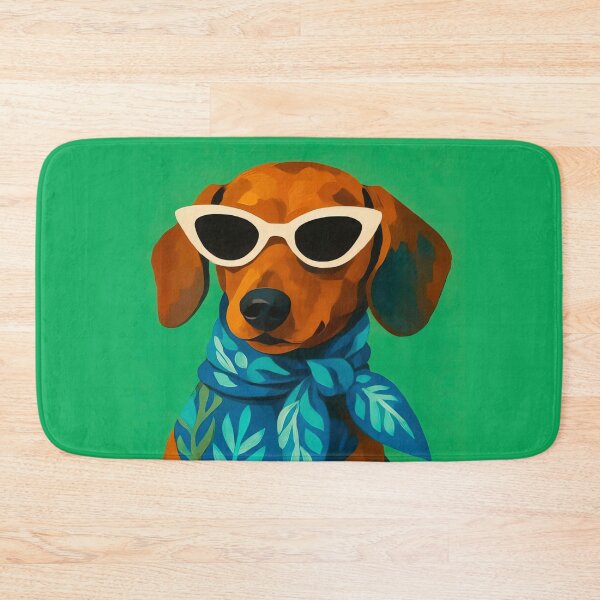 Item preview, Dachshund with Blue Bandana and Glasses designed and sold by NF Designs Studio DTF.
