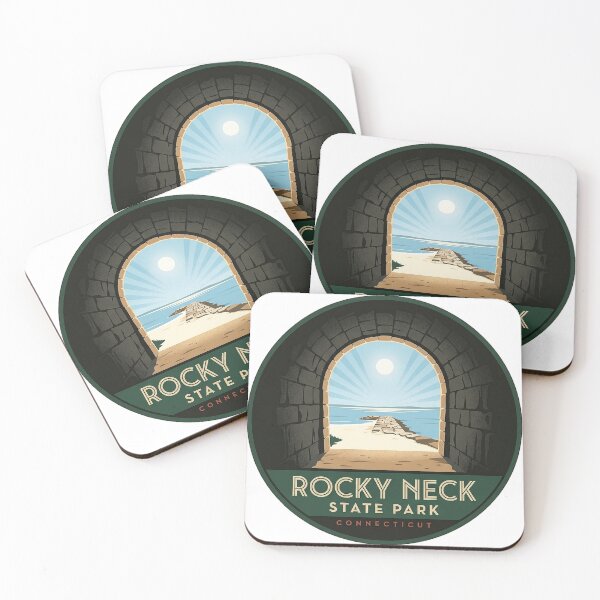 Item preview, Rocky Neck State Park Art Deco Tunnel Beach Oval Sticker Connecticut designed and sold by DetourDgn.