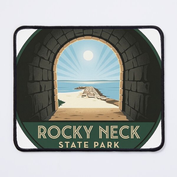 Item preview, Rocky Neck State Park Art Deco Tunnel Beach Oval Sticker Connecticut designed and sold by DetourDgn.
