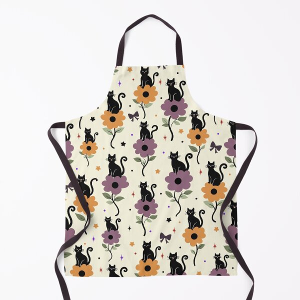 Item preview, Black Cat Floral Halloween Seamless Pattern with Bows. designed and sold by i-have-idea.
