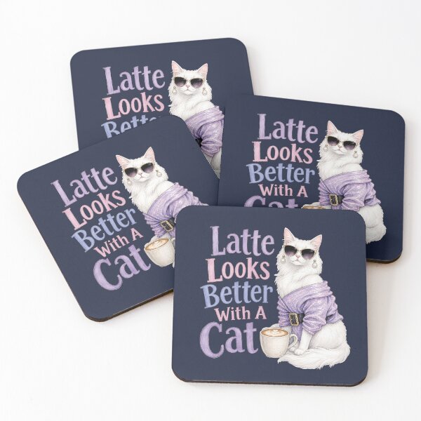 Item preview, Latte Looks Better With A Cat designed and sold by prettykaler.