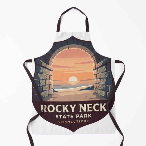 Item preview, Rocky Neck State Park Sunset Tunnel Heraldic Shield Sticker designed and sold by DetourDgn.