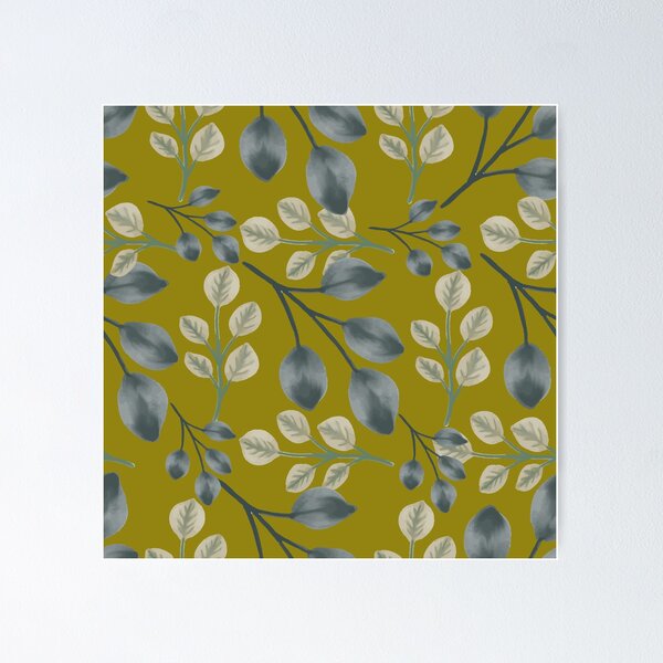 Item preview, Botanical Foliage Dark Mustard Seamless Pattern Art designed and sold by Jyoti Digital Artist.