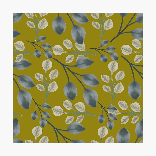 Item preview, Botanical Foliage Dark Mustard Seamless Pattern Art designed and sold by ​Jyoti Digital Artist.