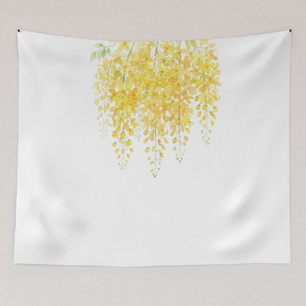 Item preview, Golden Shower Tree Vintage Watercolor Floral Art designed and sold by bvdesignart.