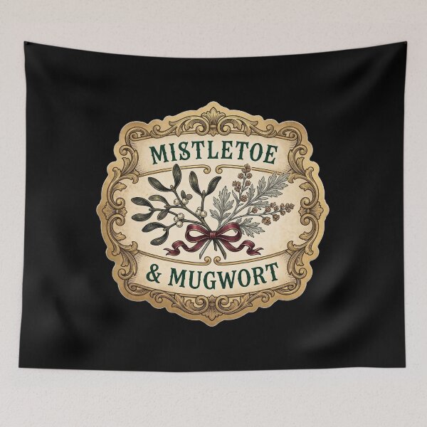 Item preview, Mistletoe and Mugwort — Yule Apothecary Label designed and sold by TheCalmEdit.