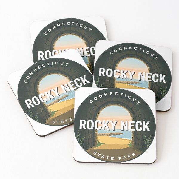 Item preview, Rocky Neck State Park Connecticut Tunnel Beach Round Badge Sticker designed and sold by DetourDgn.