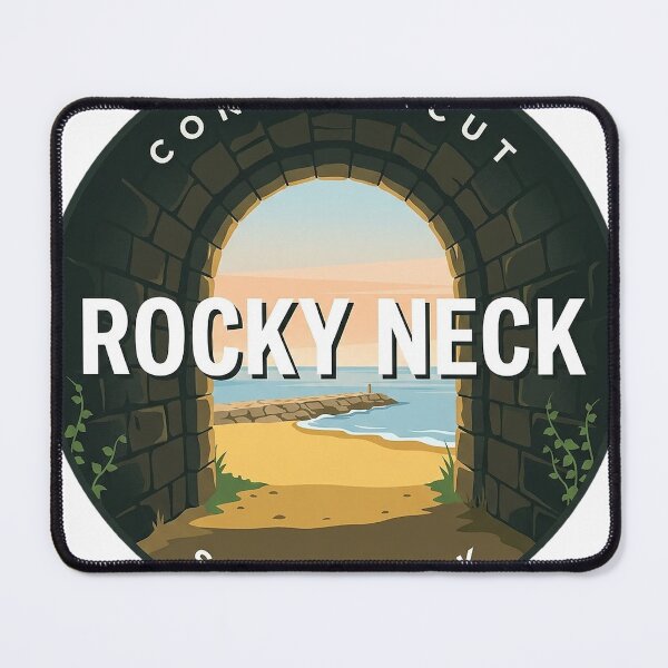 Item preview, Rocky Neck State Park Connecticut Tunnel Beach Round Badge Sticker designed and sold by DetourDgn.