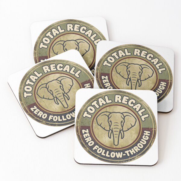 Item preview, Total Recall Zero Follow-Through Vintage Elephant Badge Funny Work Humor designed and sold by ahmadhamdi.