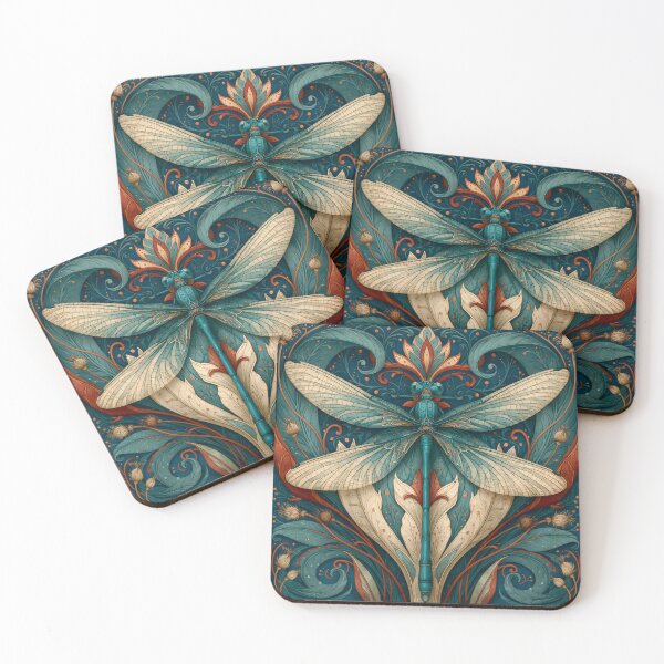 Item preview, Art Nouveau Dragonfly Botanical Illustration designed and sold by Hoity-Toity.