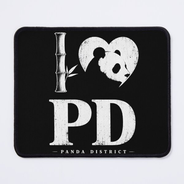 Item preview, I Heart PD (Panda District) - Minimalist Bamboo Cyberpunk Streetwear designed and sold by Eagle Vision Designs.