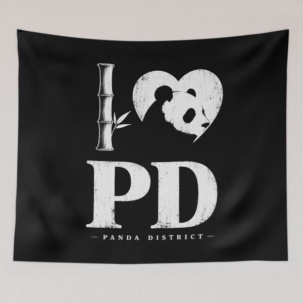 Item preview, I Heart PD (Panda District) - Minimalist Bamboo Cyberpunk Streetwear designed and sold by Eagle Vision Designs.