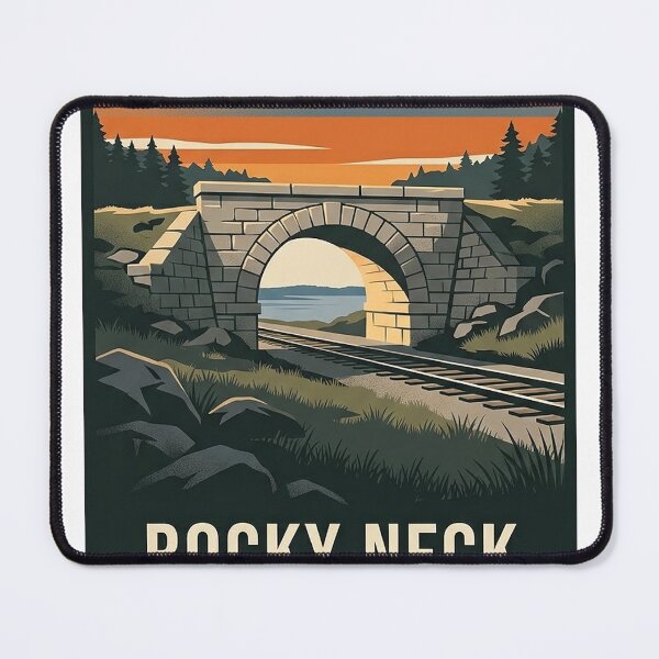 Item preview, Rocky Neck State Park Stone Arch Railroad Vintage Poster Sticker designed and sold by DetourDgn.