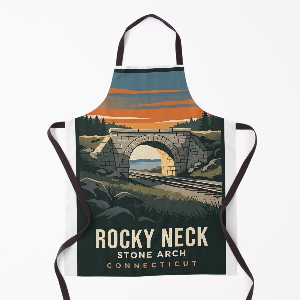 Item preview, Rocky Neck State Park Stone Arch Railroad Vintage Poster Sticker designed and sold by DetourDgn.