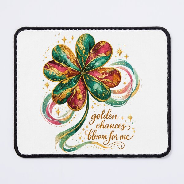 Item preview, Golden Chances Bloom for Me Lucky Clover Positive Manifestation Art designed and sold by inkoutninja.