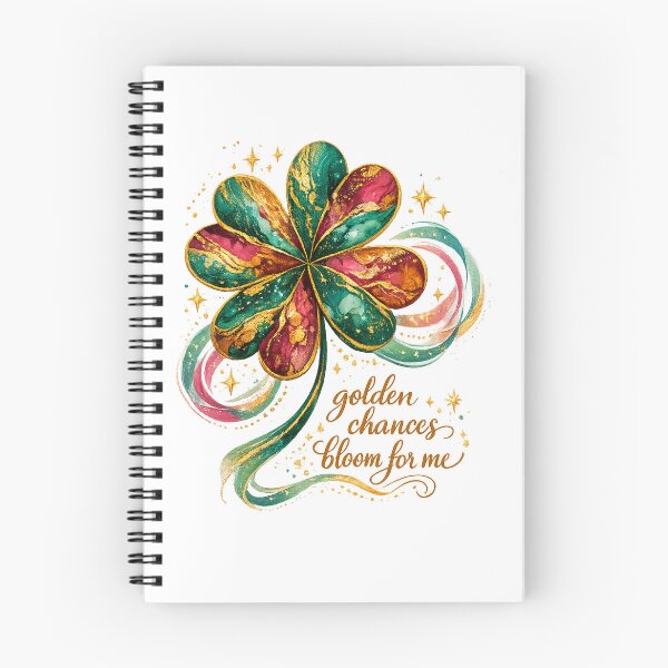 Item preview, Golden Chances Bloom for Me Lucky Clover Positive Manifestation Art designed and sold by inkoutninja.