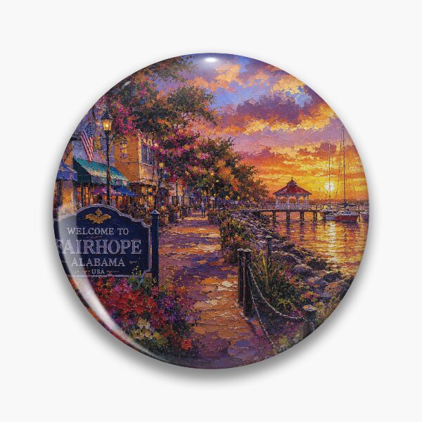 Item preview, Fairhope, Alabama Painting – A Summer night Scene in the USA. designed and sold by GalleryKauffeld.