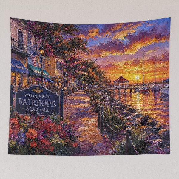 Item preview, Fairhope, Alabama Painting – A Summer night Scene in the USA. designed and sold by GalleryKauffeld.