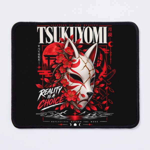 Item preview, Tsukuyomi Kitsune Fox Mask Japanese Moon Art designed and sold by QubekShop.