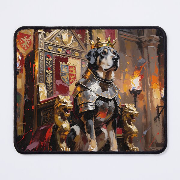 Item preview, Royal Medieval Dog Knight King on Throne designed and sold by cr6zym1nd.