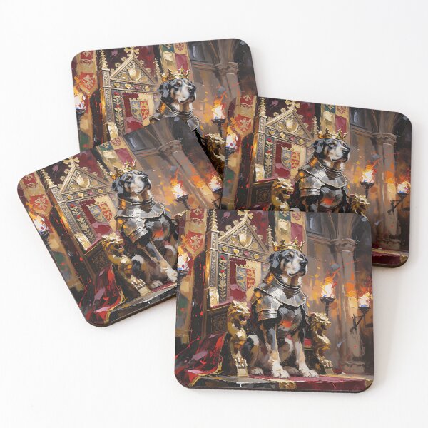 Item preview, Royal Medieval Dog Knight King on Throne designed and sold by cr6zym1nd.