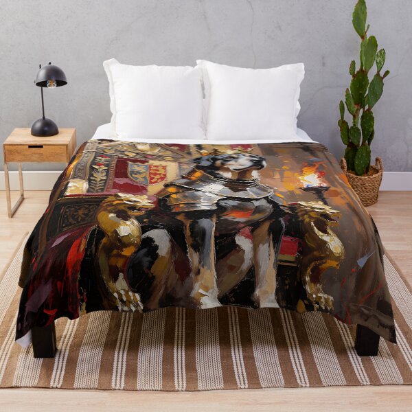 Item preview, Royal Medieval Dog Knight King on Throne designed and sold by cr6zym1nd.