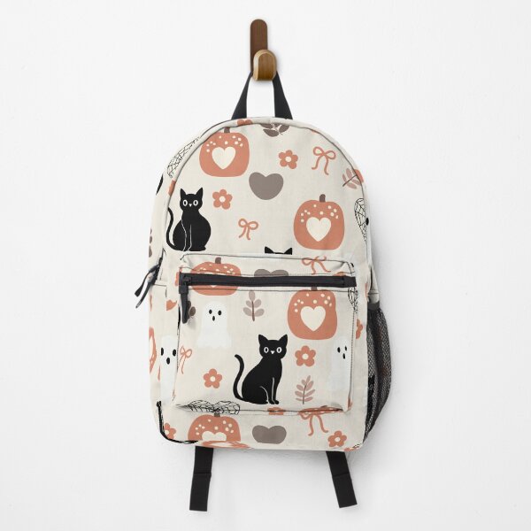Item preview, Black Cat Pumpkin and Heart Halloween Seamless Pattern. designed and sold by i-have-idea.