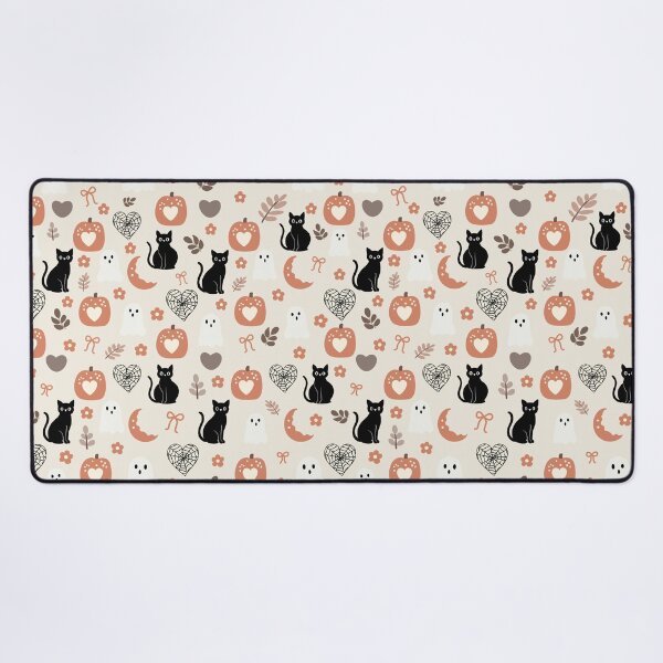 Item preview, Black Cat Pumpkin and Heart Halloween Seamless Pattern. designed and sold by i-have-idea.