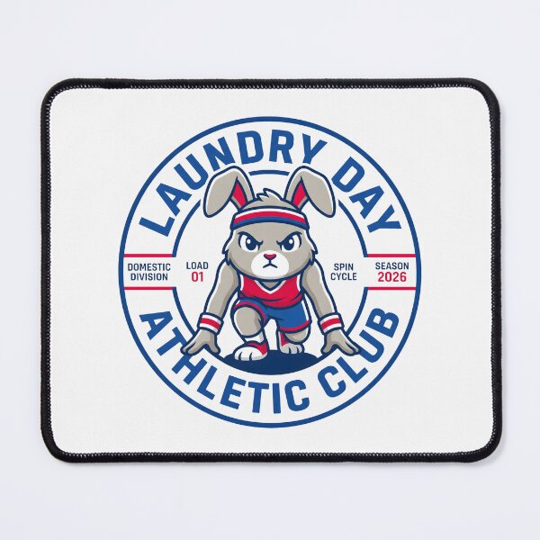 Item preview, Laundry Day Athletic Club Rabbit Laundry Humor Graphic designed and sold by SplashTastic.