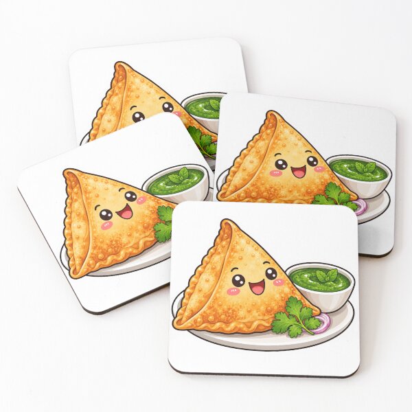 Item preview, Kawaii Samosa Sticker, Cute Indian Food Die-Cut Vinyl Decal designed and sold by PriyankaSonara.