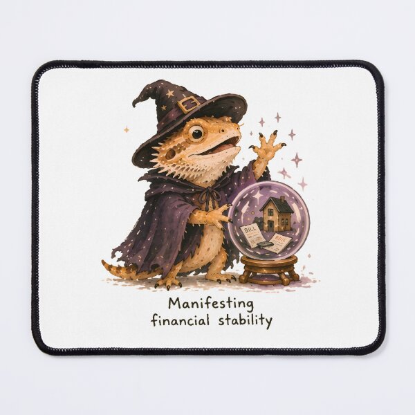 Item preview, Bearded Dragon Witch Manifesting Financial Stability, Funny Reptile Art designed and sold by Messybeardie1.